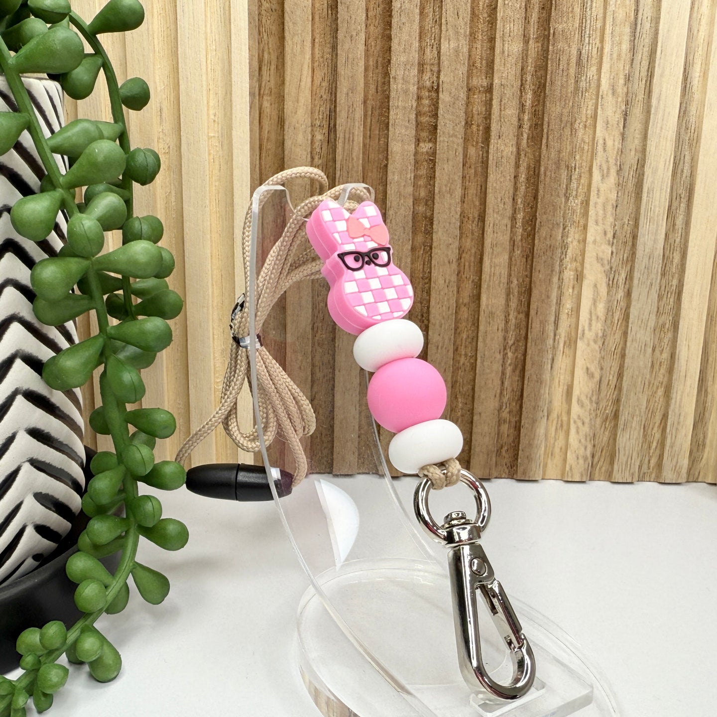 Bubblegum Checkered Peep Lanyard